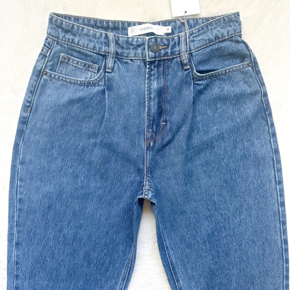 HIDDEN Zoey Tapered Mom High Rise Ankle Crop Acid Wash 100% Cotton Jeans - Picture 8 of 12